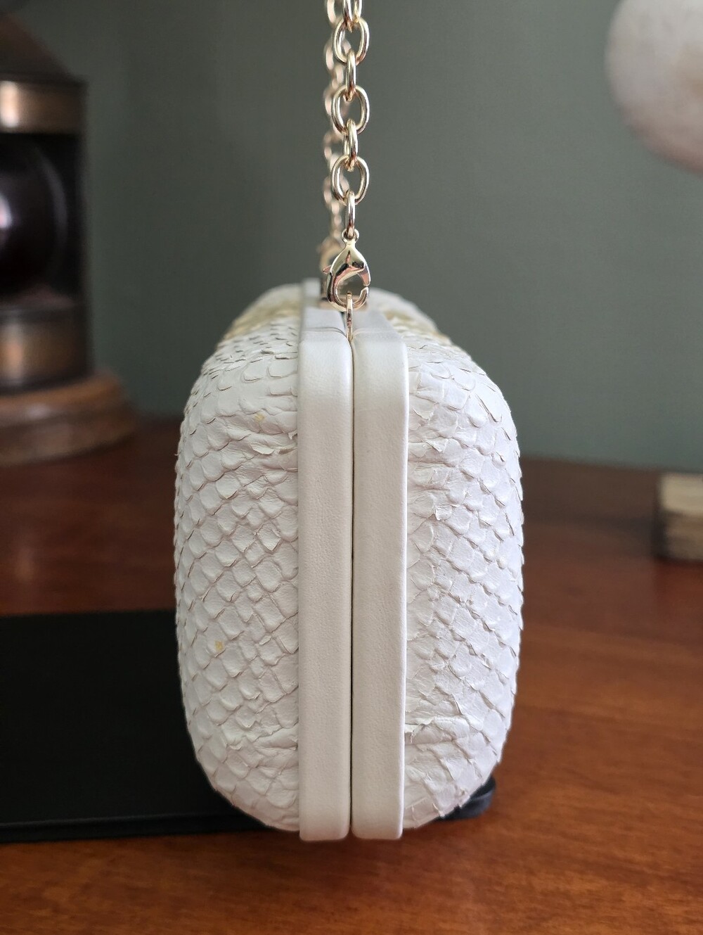 Coach 51550 Madison Pinnacle Minaudiere Ivory Python Embossed Leather Clutch - Picture 3 of 16